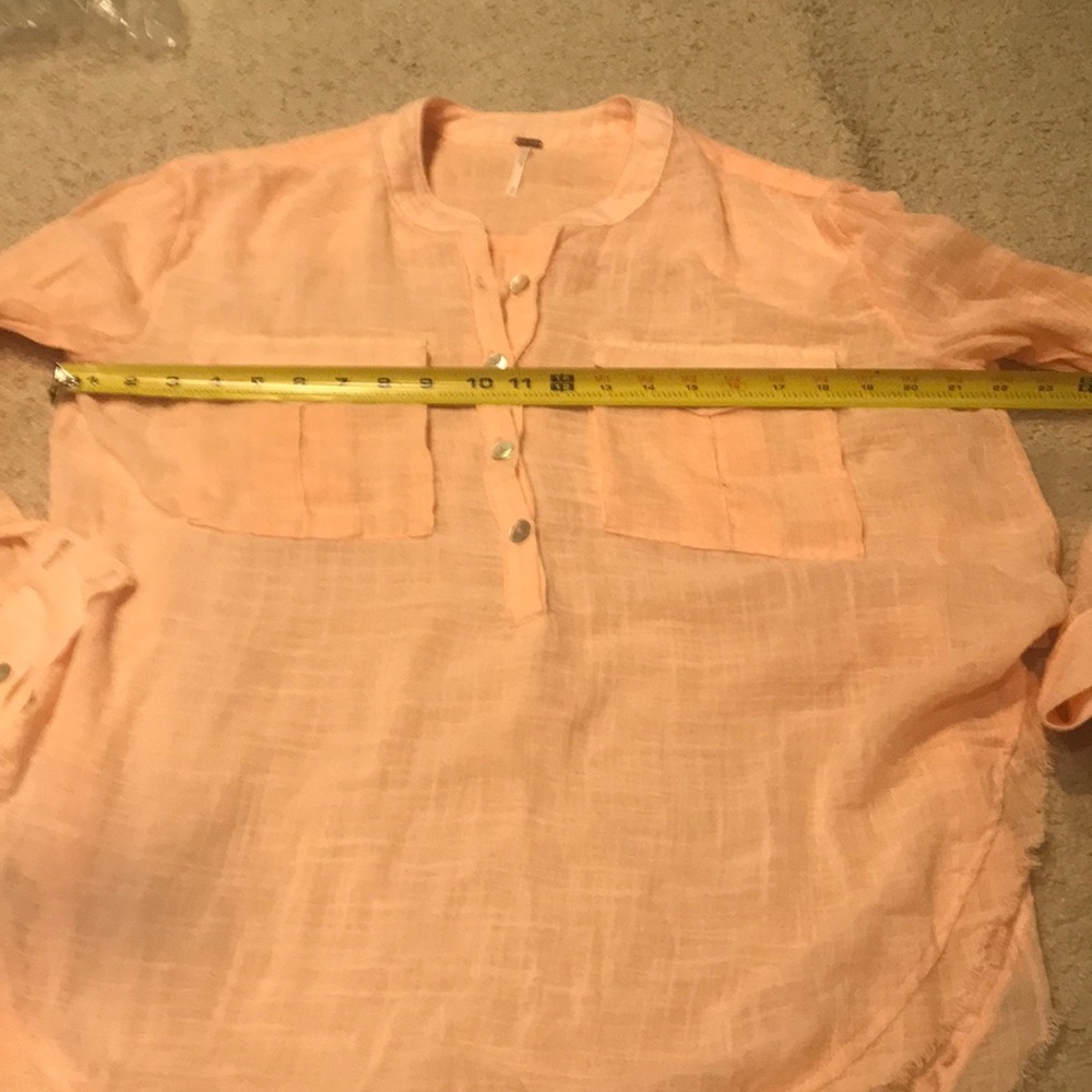 Free People Talk To Me Crinkled Frayed-Hem Shirt - Picture 7 of 8